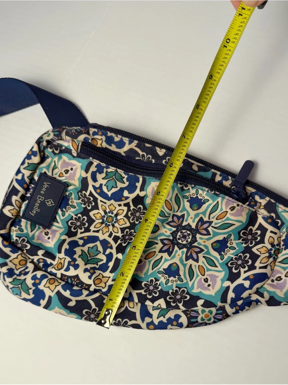 Vera Bradley Sling Backpack Blue Floral Crossbody Bag Adjustable Strap Travel
